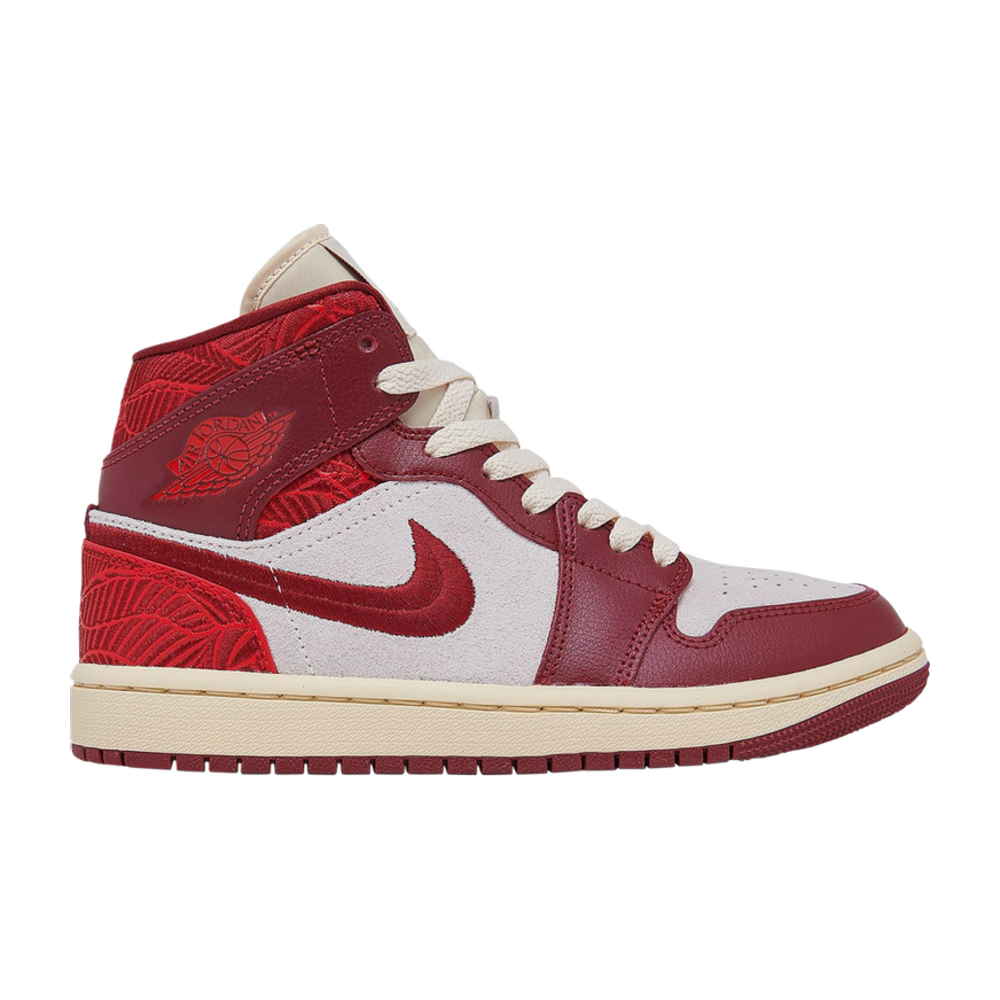 Tenis Air Jordan 1 Mid Se Tiki Leaf Team Red