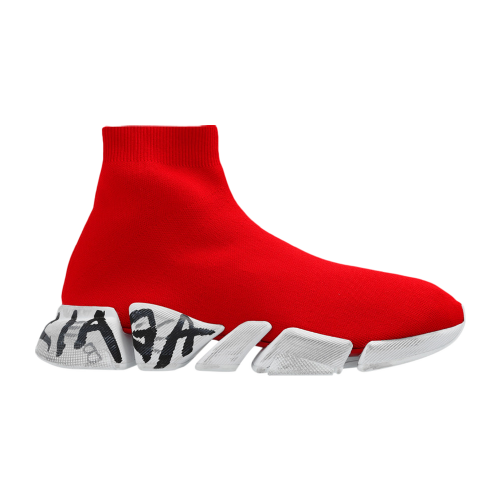BALENCIAGA SPEED 2.0 GRAFFITI RED WHITE