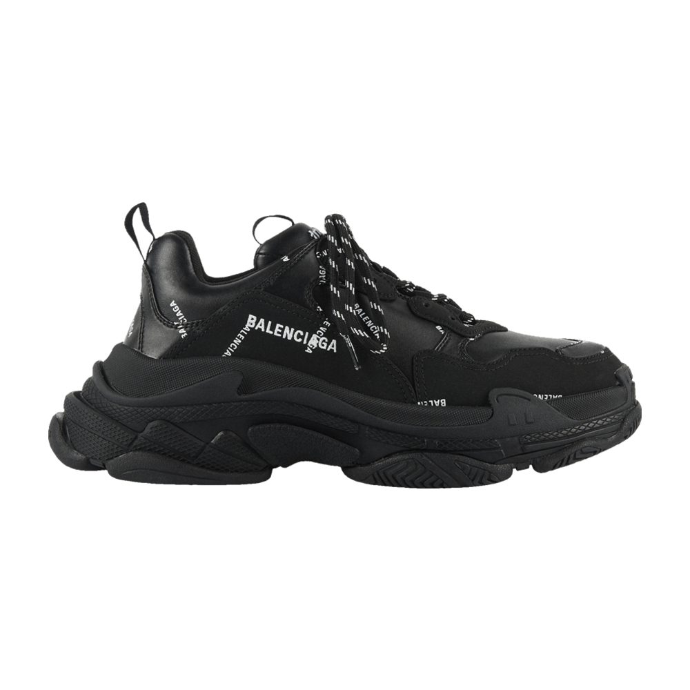 Balenciaga Triple S Allover Logo Black