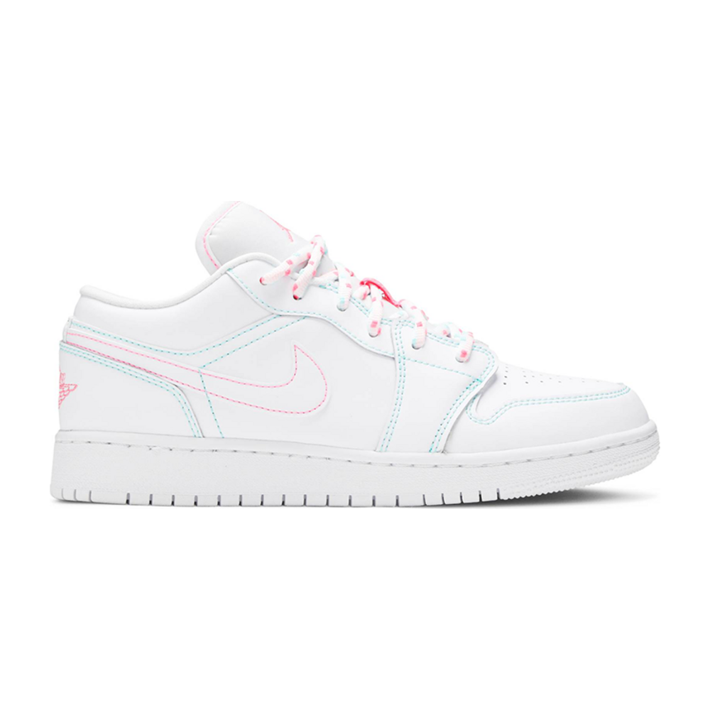 Tenis Air Jordan 1 Low White Green Pink