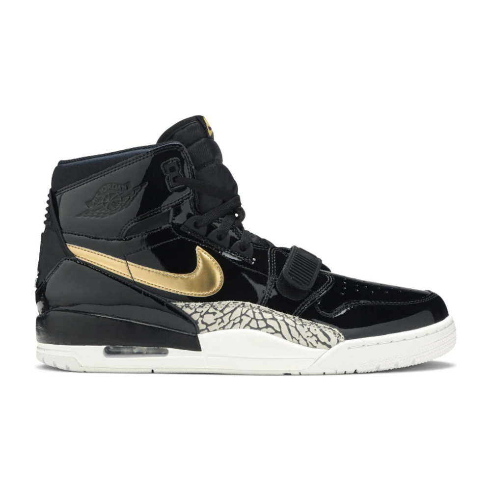 Tenis Jordan Legacy 312 Black Gold Patent