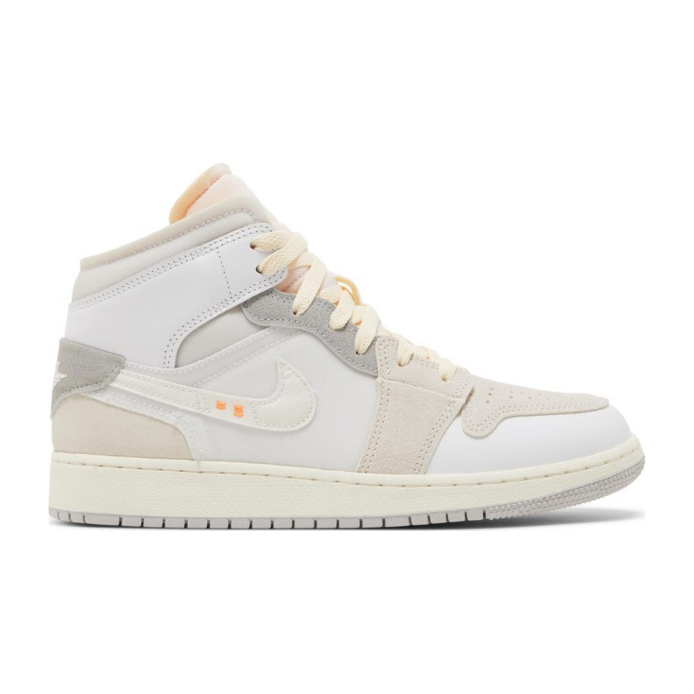 Tenis Air Jordan 1 Mid Inside Out Cream White Light Grey