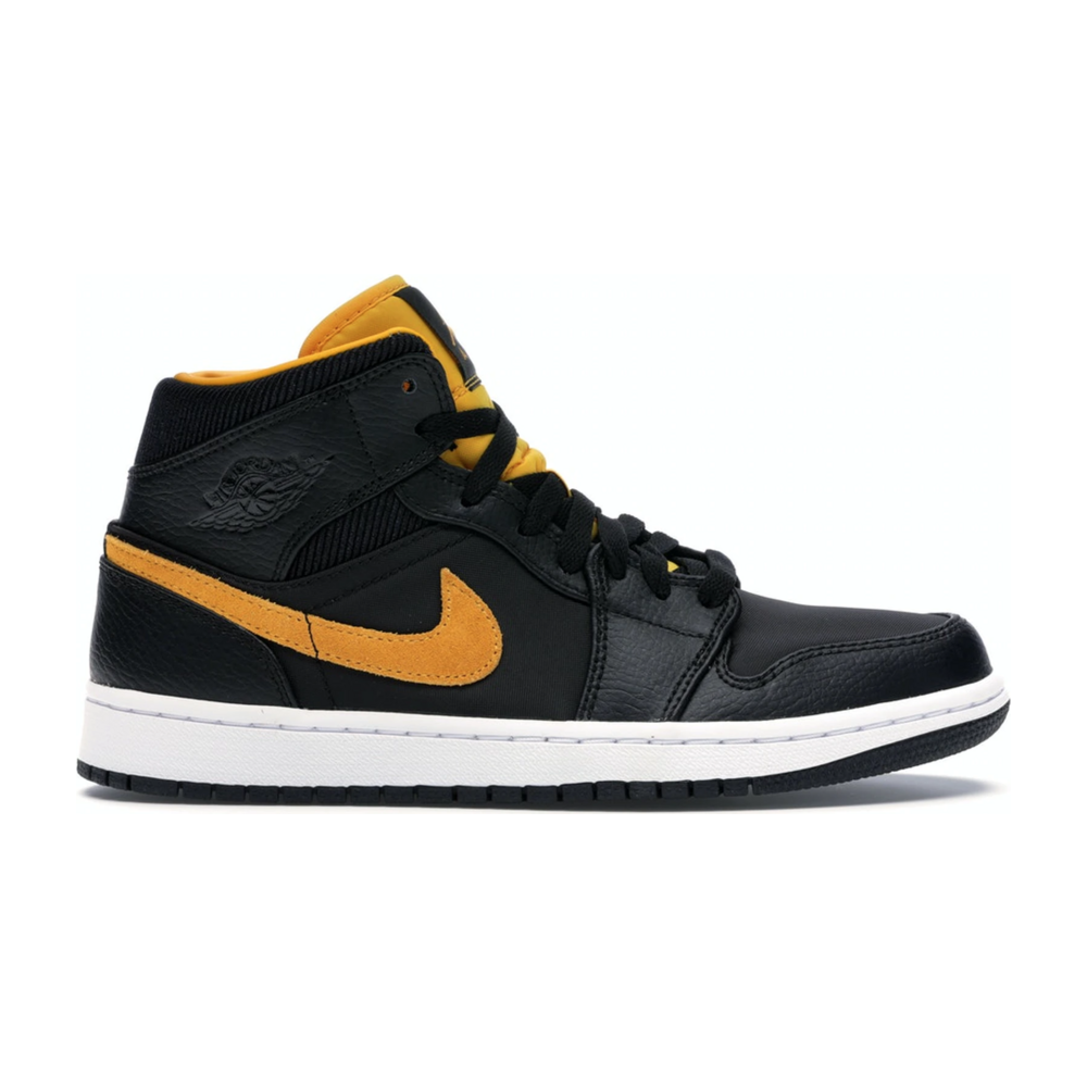 Tenis Air Jordan 1 Mid Black University Gold