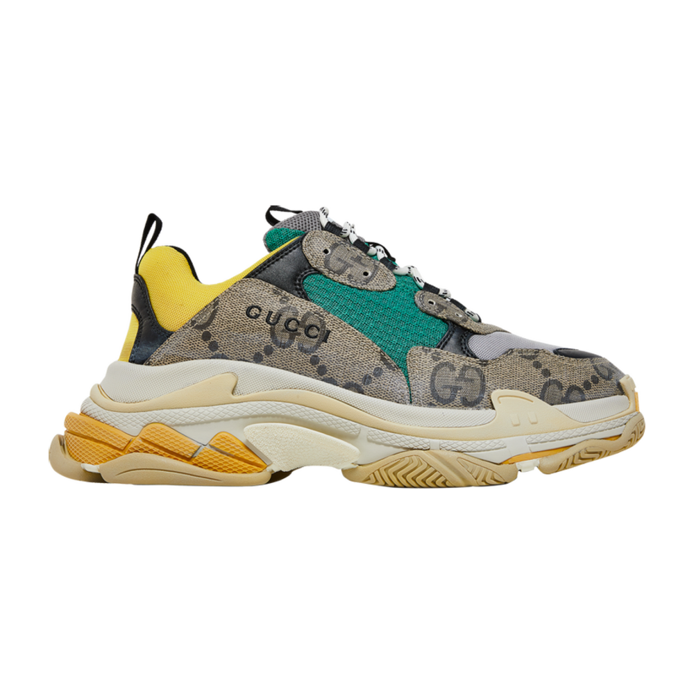 GUCCI X BALENCIAGA THE HACKER PROJECT TRIPLE S BEIGE GREEN YELLOW