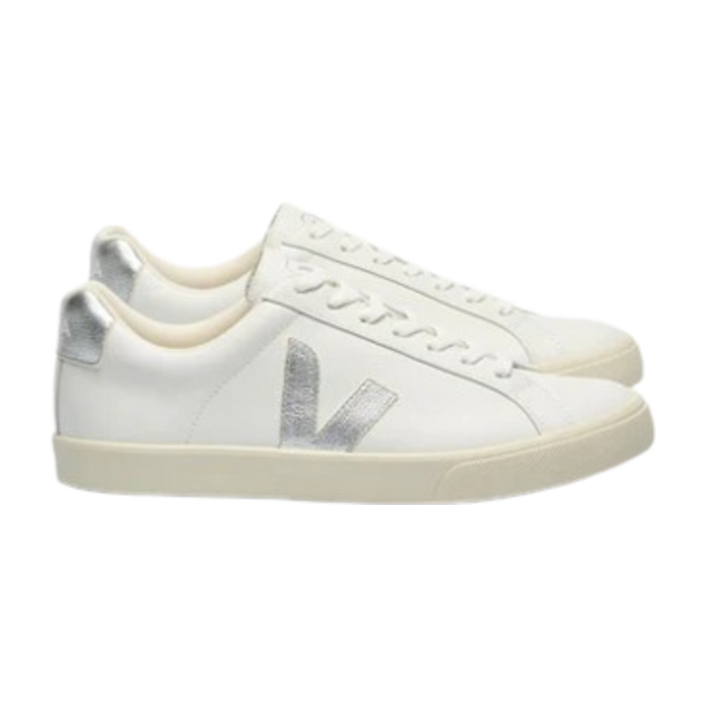 VEJA ESPALAR LEATHER WHITE SILVER