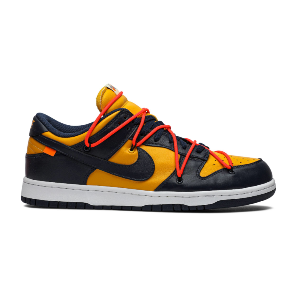Tenis Nike Dunk Low Off White University Gold Midnight Navy