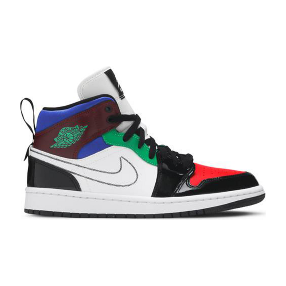Air Jordan 1 Mid Se Black White Multicolor