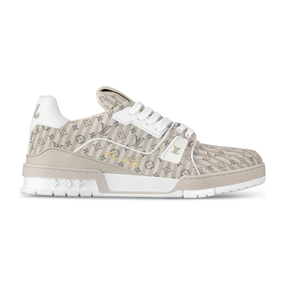 LOUIS VUITTON LV TRAINER BEIGE STRIPE MONOGRAM