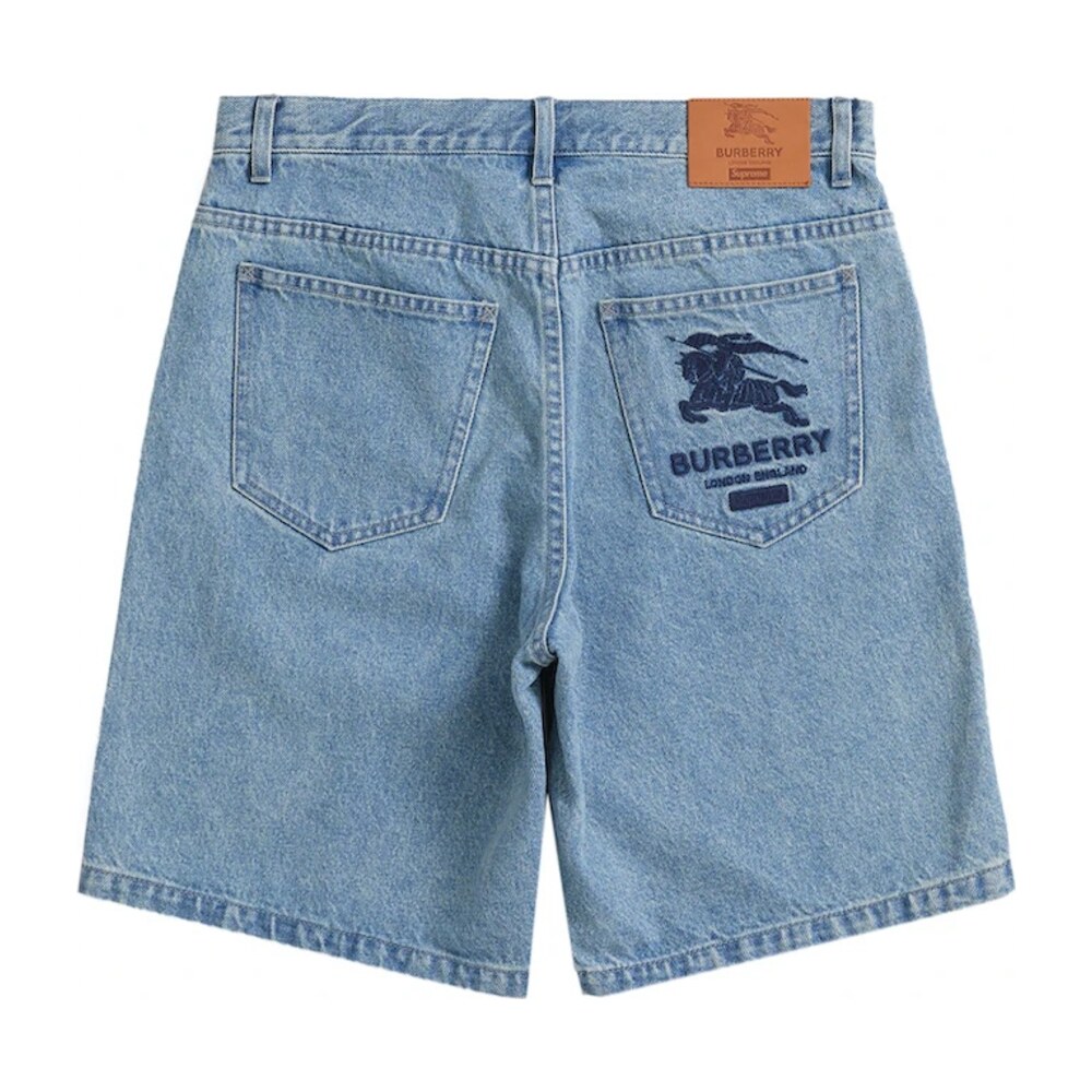 Supreme Burberry Denim Short Washed Blue
