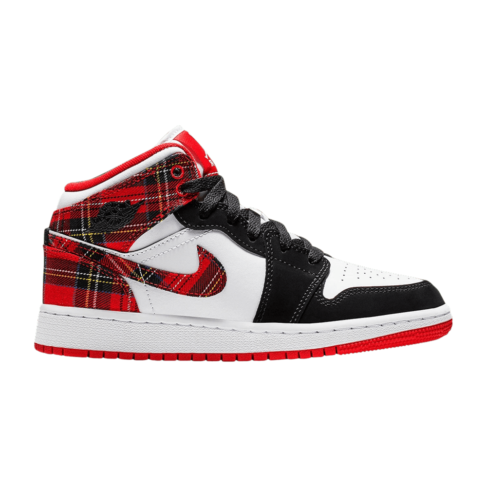 Air Jordan 1 Mid White Plaid