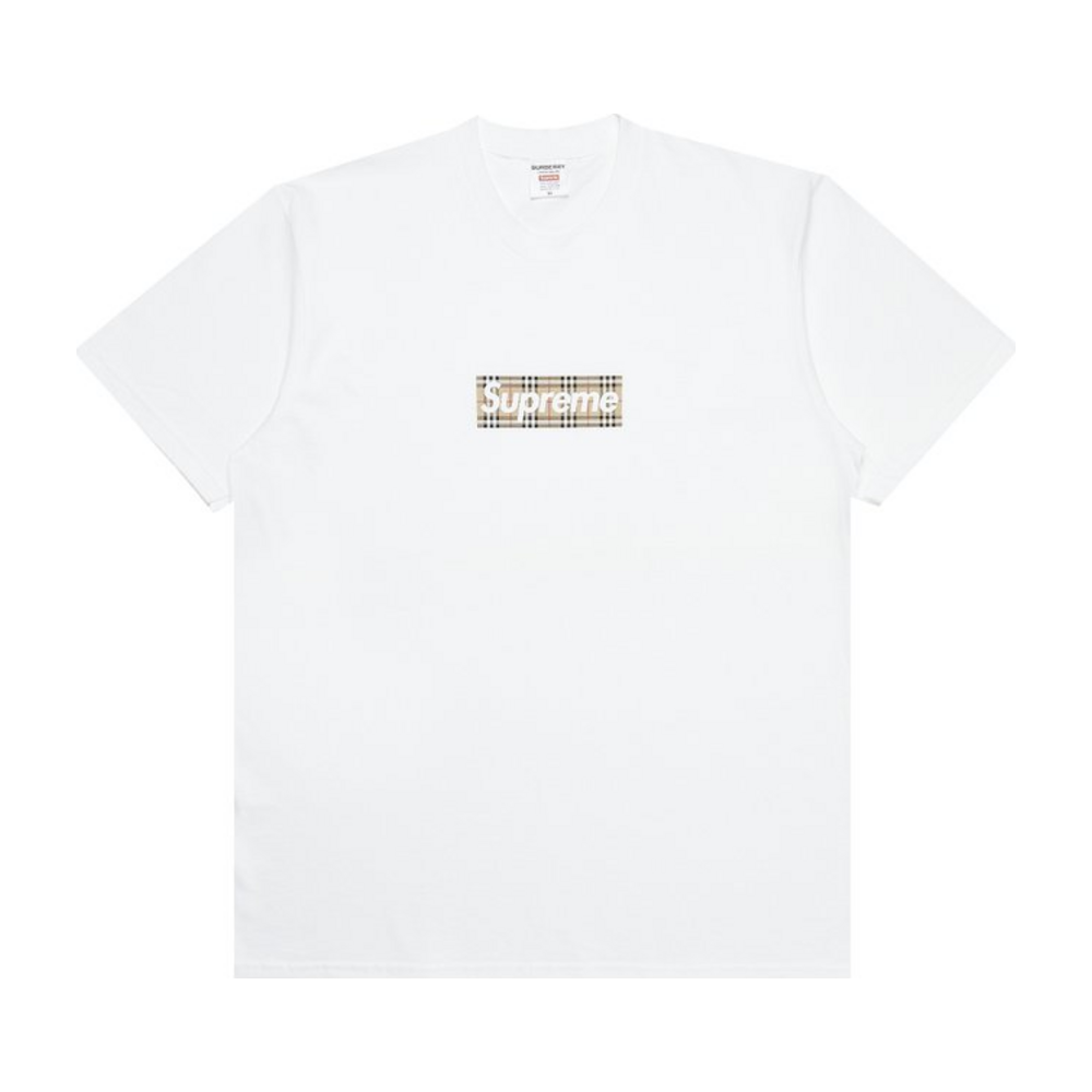 Supreme Burberry Box Logo Tee White