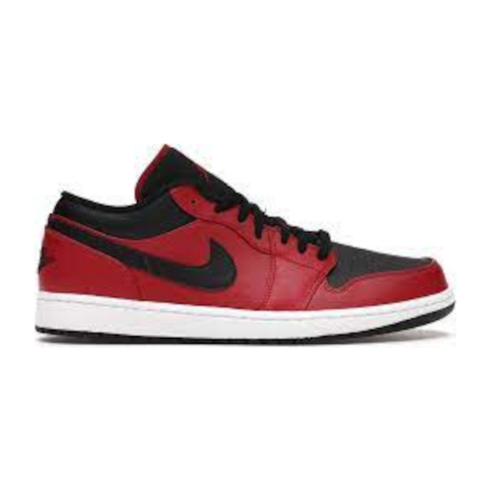 JORDAN 1 LOW REVERSE BRED PEBBLED SWOOSH