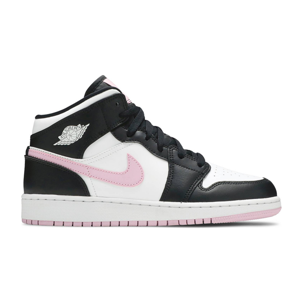 Tenis Air Jordan 1 Mid White Black Light Arctic Pink