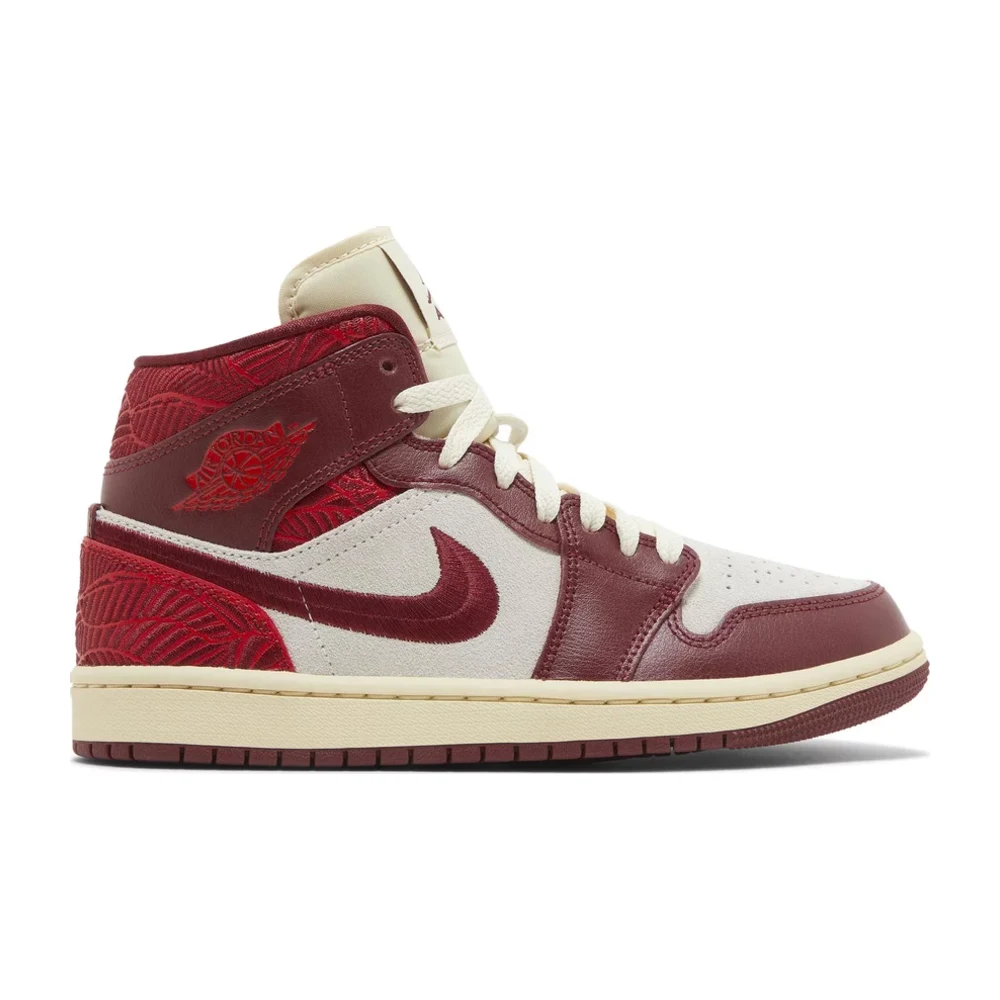 Air Jordan 1 Mid Se Tiki Leaf Team Red