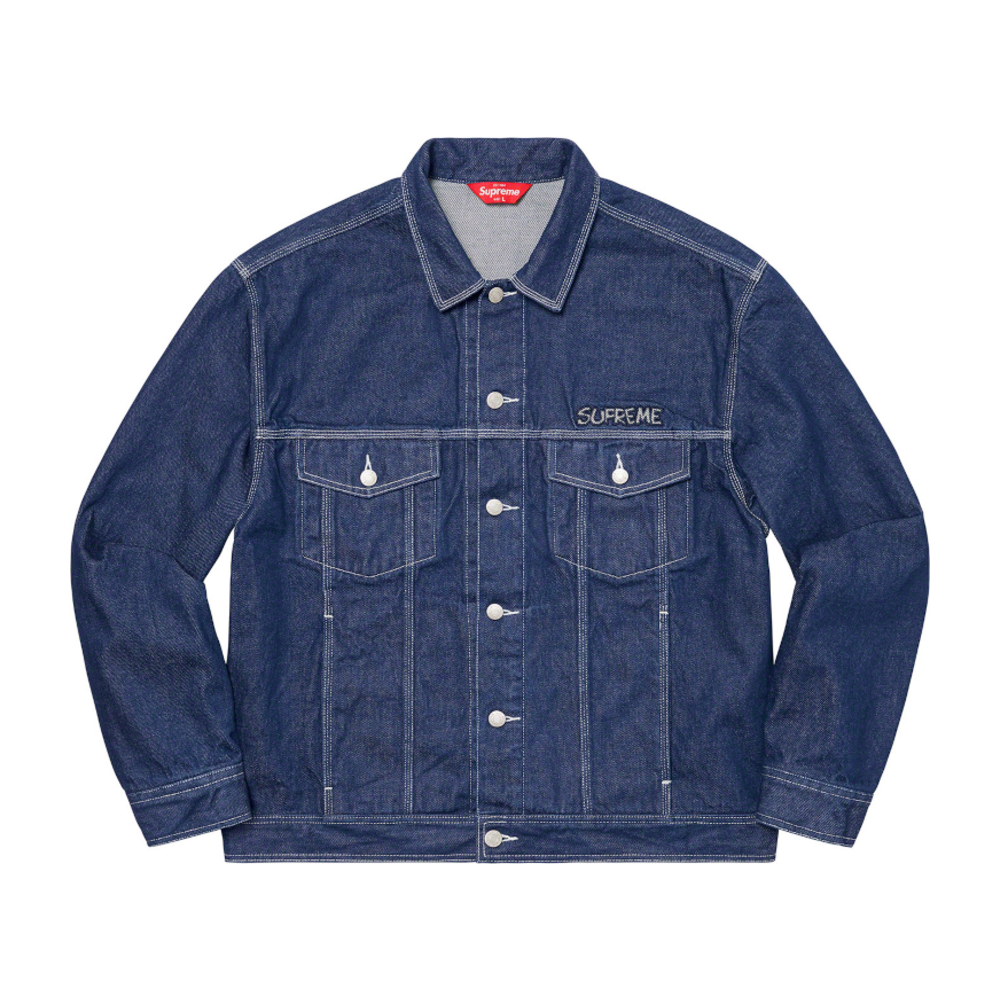 Supreme Smurfs Denim Trucker Jacket Blue