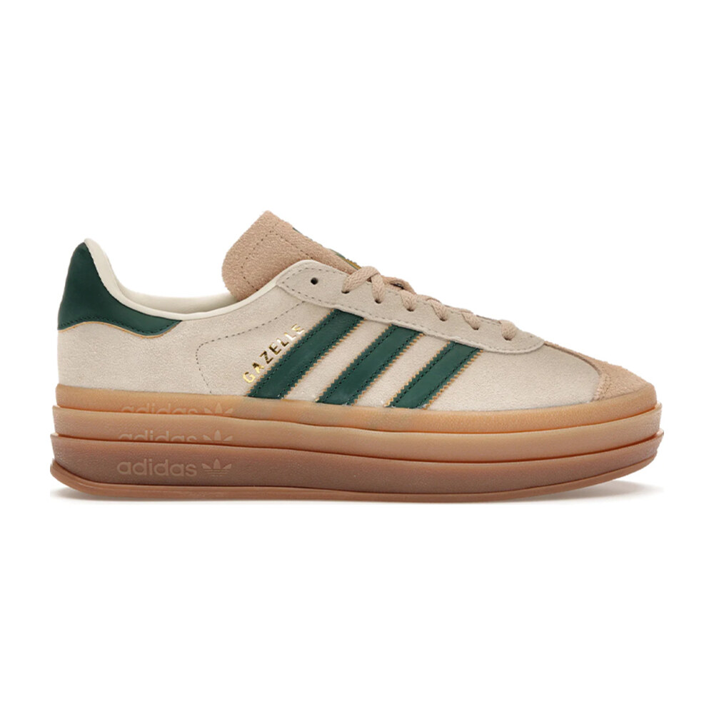 TENIS ADIDAS GAZELLE BOLD MAGIC BEIGE COLLEGIATE GREEN