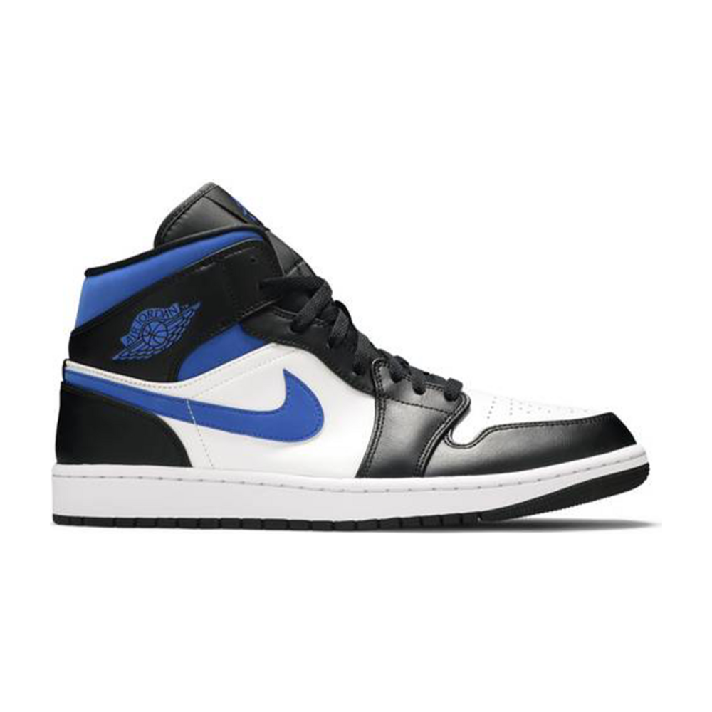 Tenis Air Jordan 1 Mid White Black Racer Blue