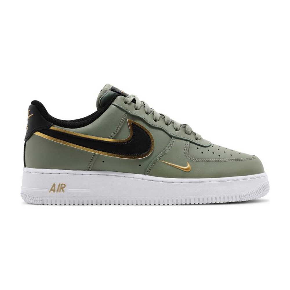 Tenis Nike Air Force 1 Low 07 Lv8 Double Swoosh Olive Gold Black