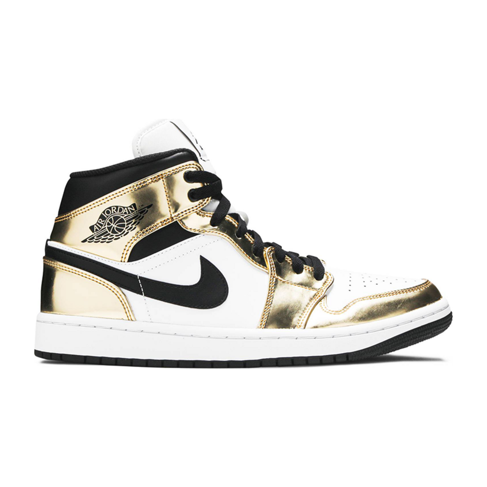 Air Jordan 1 Mid Metallic Gold Black White