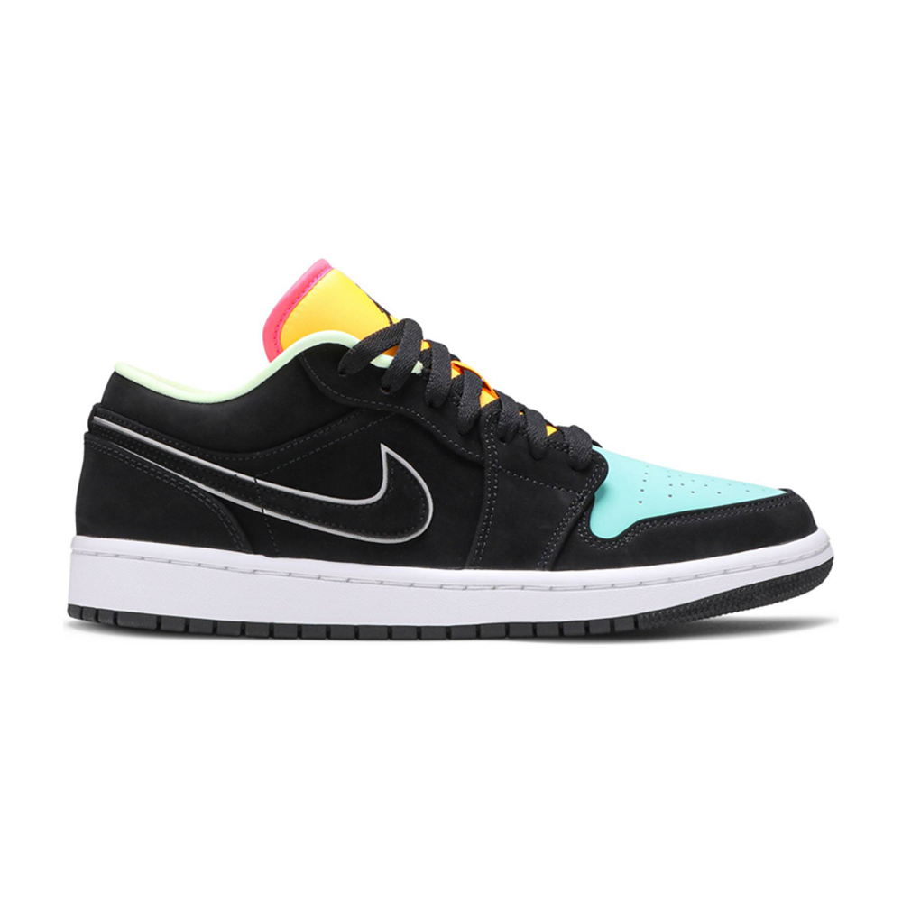 Tenis Air Jordan 1 Low Black Aurora Green Laser Orange