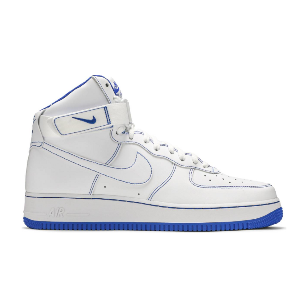 Nike Air Force 1 High White Royal Blue Contrast Stitch