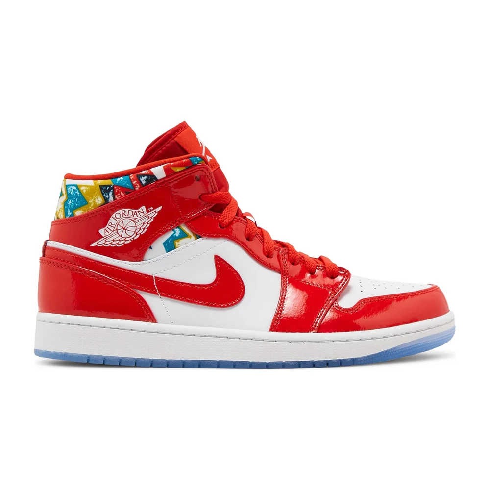 Air Jordan 1 Mid Barcelona Sweater Red Patent