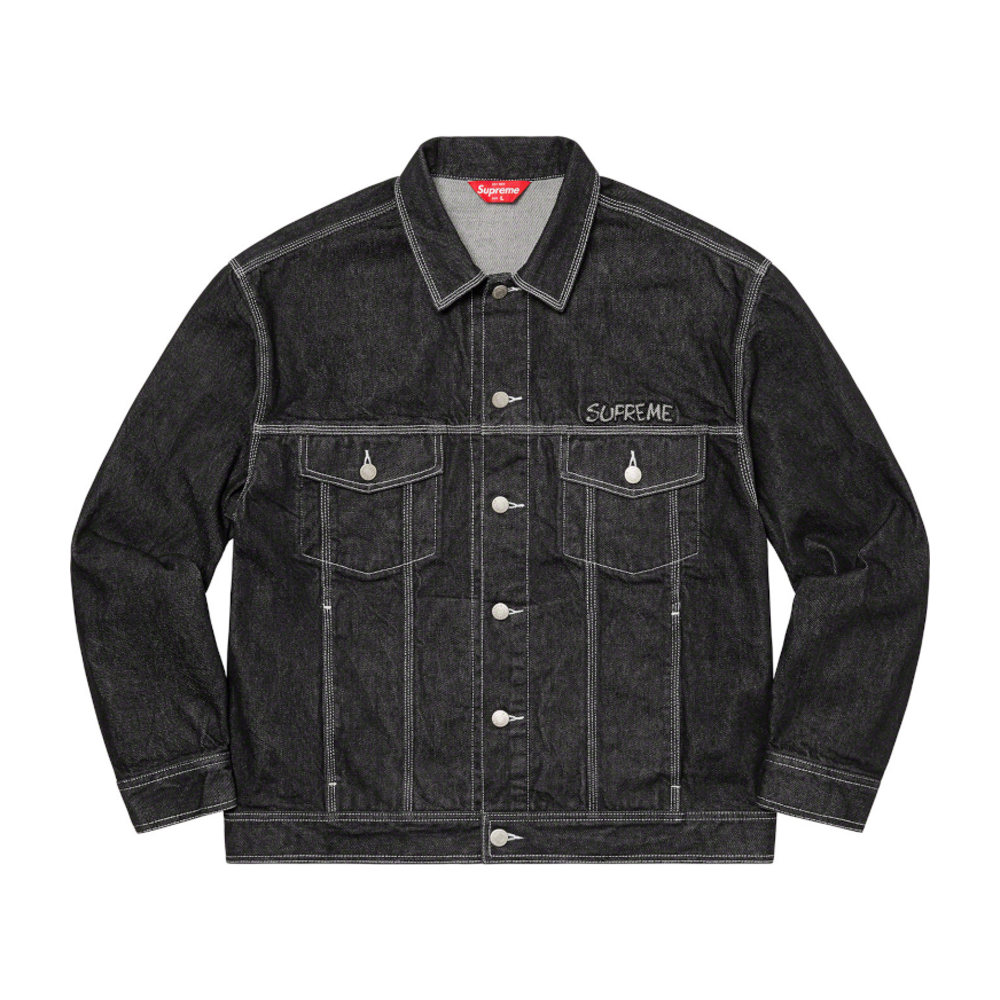 Supreme Smurfs Denim Trucker Jacket Black