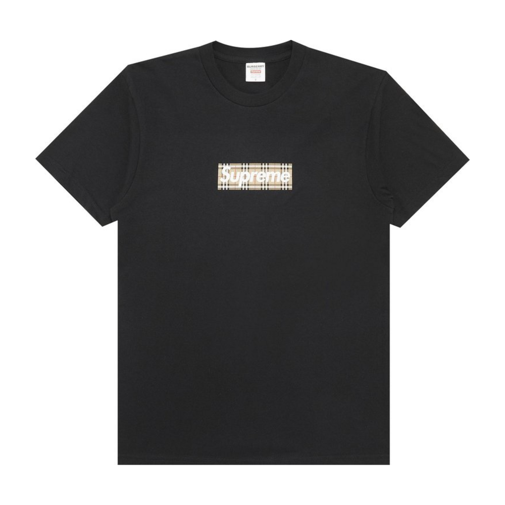 Supreme Burberry Box Logo Tee Black