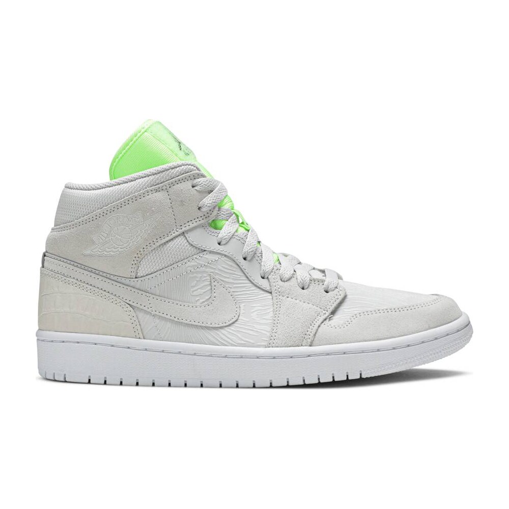 Tenis Air Jordan 1 Mid Vast Grey Ghost Green