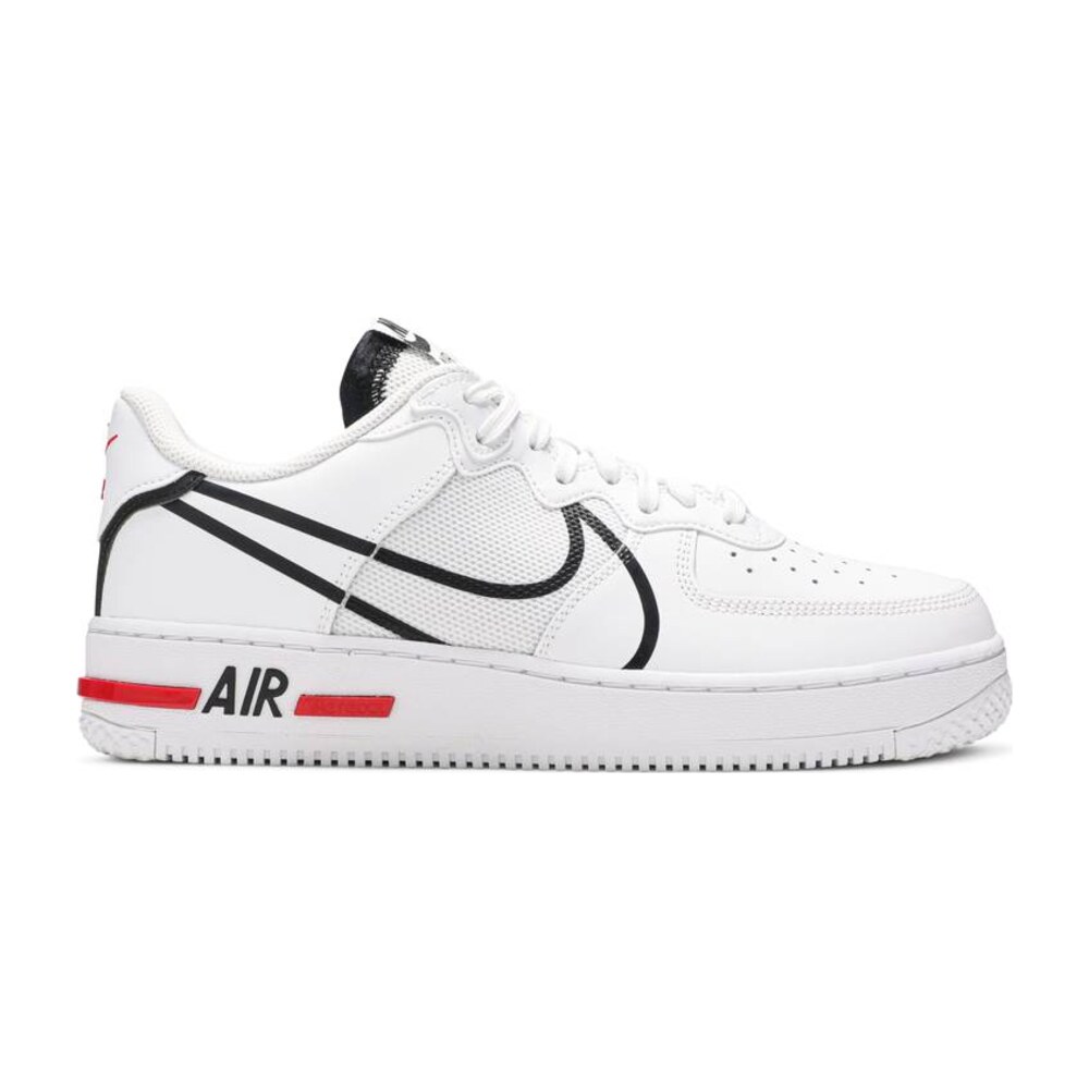 Tenis Nike Air Force 1 React White Black Red