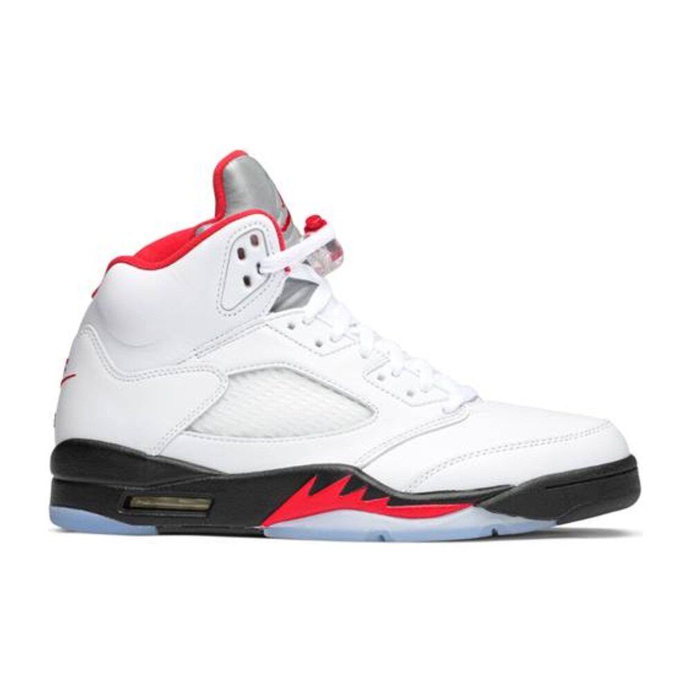 Tenis Jordan 5 Fire Red Silver Tongue