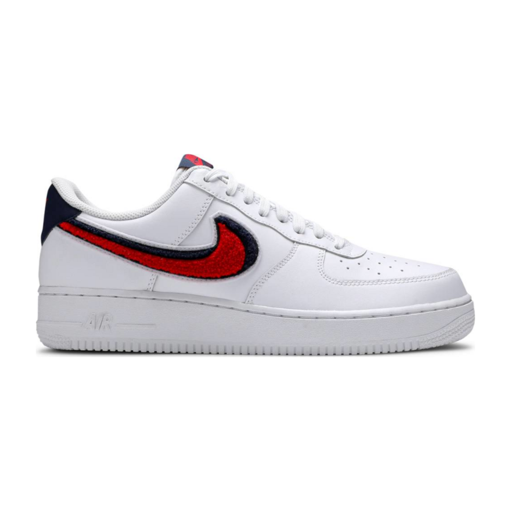 Nike Air Force 1 Low 3d Chenille Swoosh White Red Blue