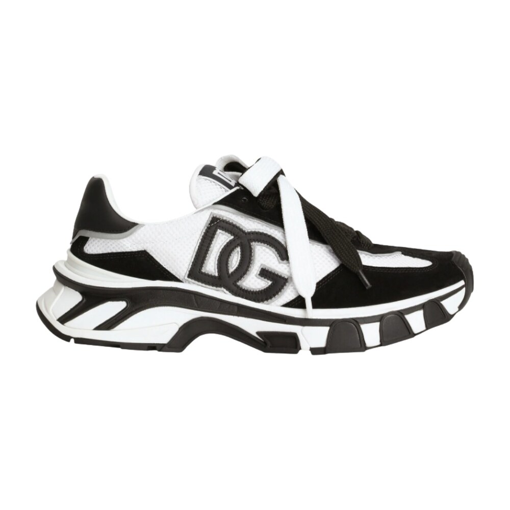 TENIS DOLCE & GABBANA COUNTRY ROAD NYLON LEATHER BLACK WHITE